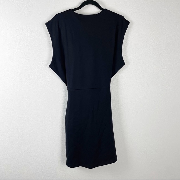 IRO Pearls Draped Mini Dress Solid Black Large Cocktail Party Casual - Picture 3 of 8